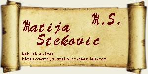 Matija Steković vizit kartica